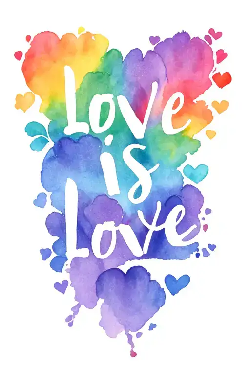 love is love rainbow colors tattoo design idea
