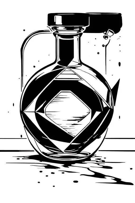 trapped in a bottle sobriety tattoo design idea