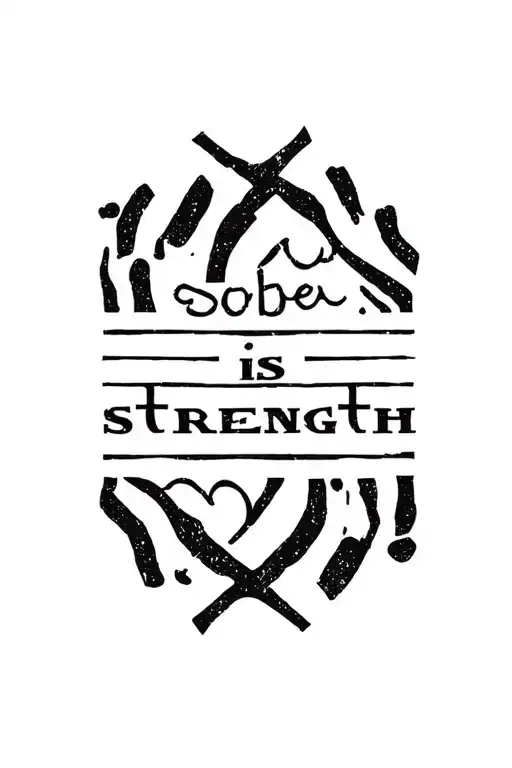 "sober is strength" Sobriety tattoo design idea