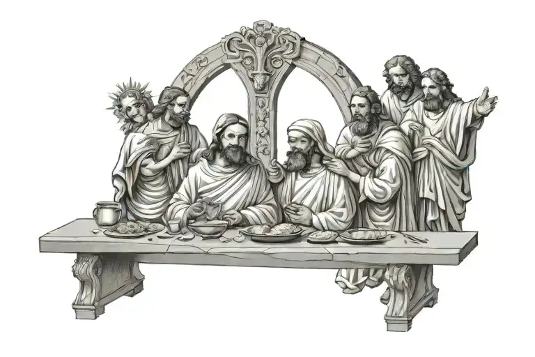 catholic last supper tattoo design idea