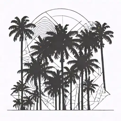 san diego beach palm trees tattoo design idea