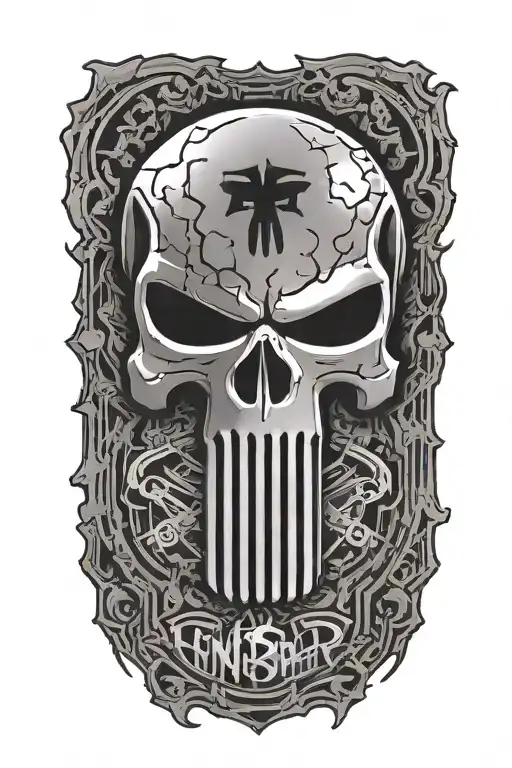 Punisher movie logo tattoo design idea