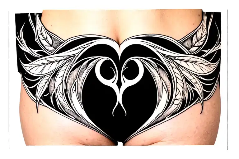  under the buttocks that shapes the buttocks  tattoo design idea