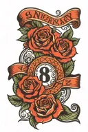 8/7/22 anniversary date tattoo design idea