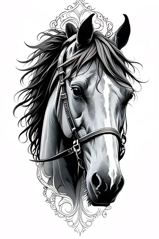 war horse tattoo design idea
