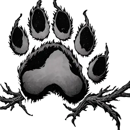 greek mythology atlas paw print tattoo design idea