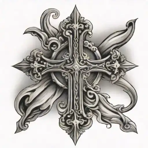 cross of lorraine tattoo design idea