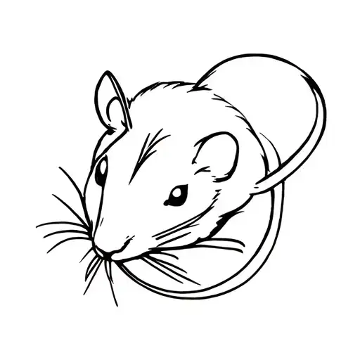 Rat with a bow tattoo design idea