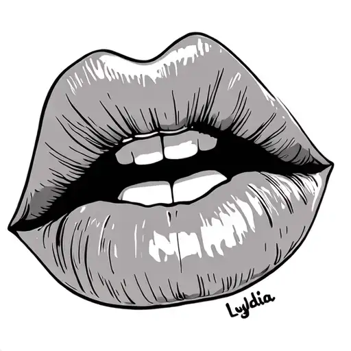 "Lydia" Kissy Lips tattoo design idea