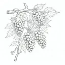 grape vine and fir cone tattoo design idea