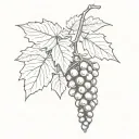 grape vine and fir cone tattoo design idea