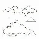 clouds and in the distance a clapperboard and the words take 2  tattoo design idea
