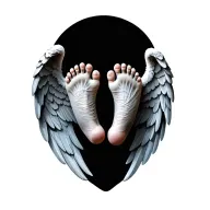 angel wings baby feet tattoo design idea