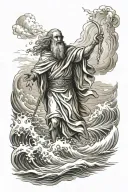 Moses parting red sea tattoo design idea