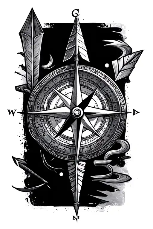 arrow compass travel tattoo tattoo design idea
