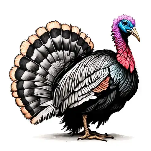 Turkey feathers tattoo design idea