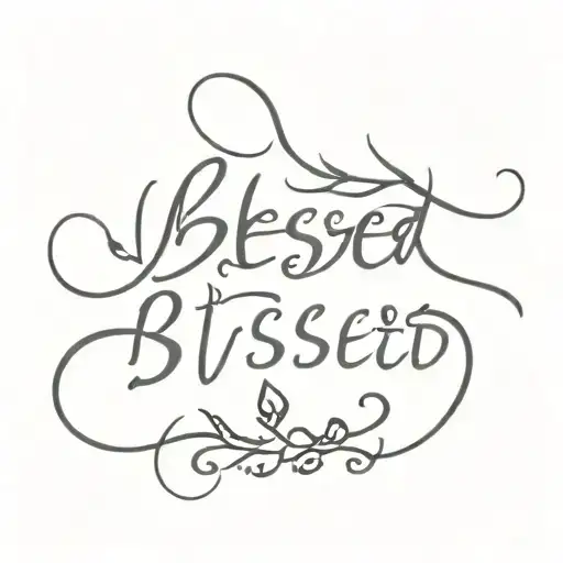blessed written tattoo design idea