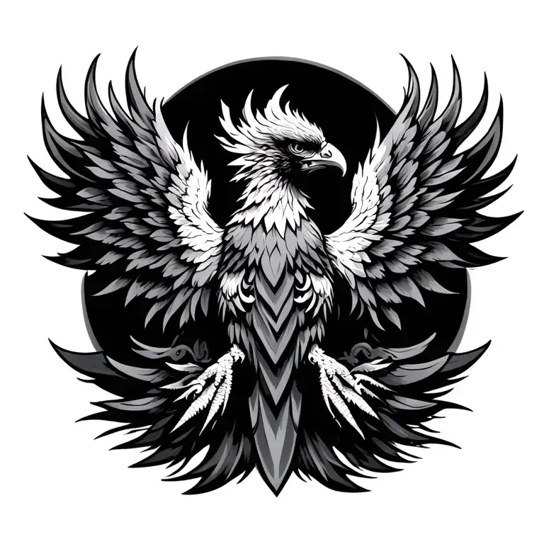 tribal phoenix tattoo design idea