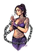 domestic violence survivor breaking chains tattoo design idea