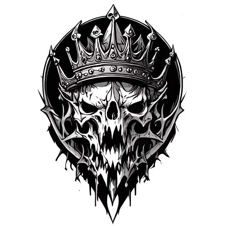 Broken crown tattoo design idea