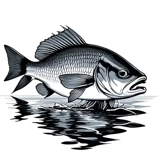 redfish marsh tattoo design idea