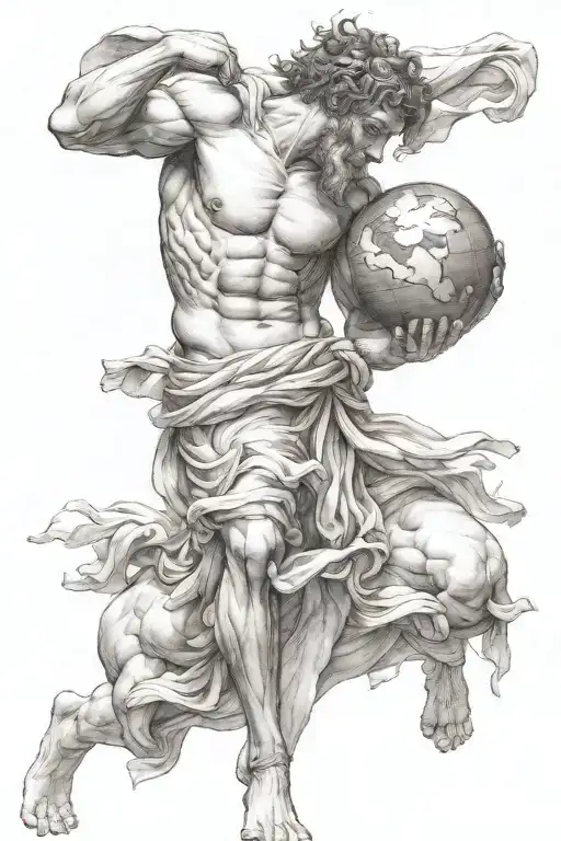 Atlas Greek god carrying earth tattoo design idea