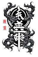 virtues of bushido code tattoo design idea