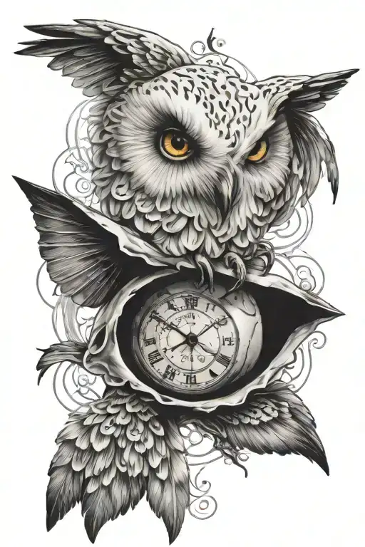 hedwig, deathly hollows creative tattoo tattoo design idea