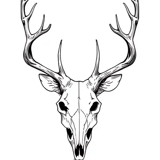deer skull tattoo design idea