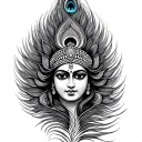 Murugan spare with peacock feather intertwined tattoo design idea