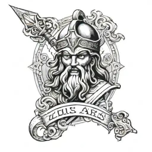 greek god zues poseidon ares tattoo design idea