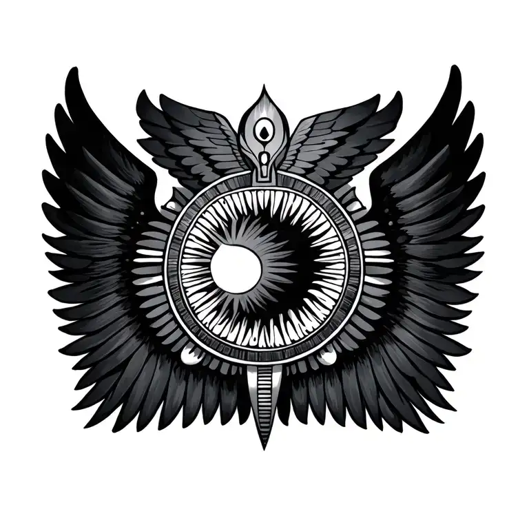 Egyptian winged sun disk tattoo design idea