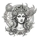 hecate goddess tattoo design idea