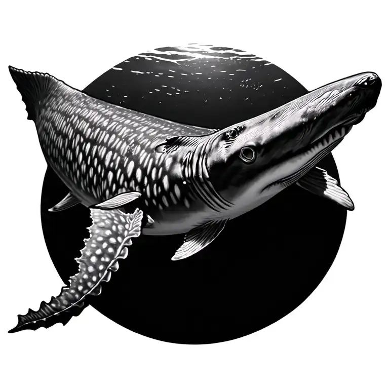 whale shark swimming tattoo design idea