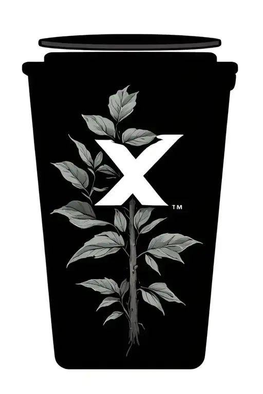 sleek and fine climbing plant with integrated Hunter x Hunter logo tattoo design idea