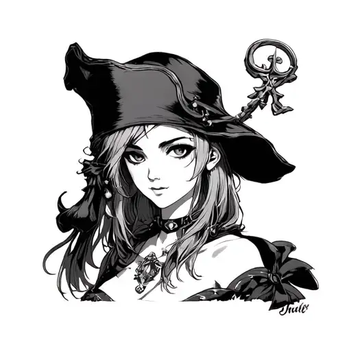 anime girl Revi from the Pirates of the Black Lagoon tattoo design idea