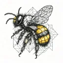Bumblebee split in the middle tattoo design idea