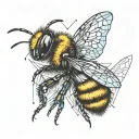Bumblebee split in the middle tattoo design idea
