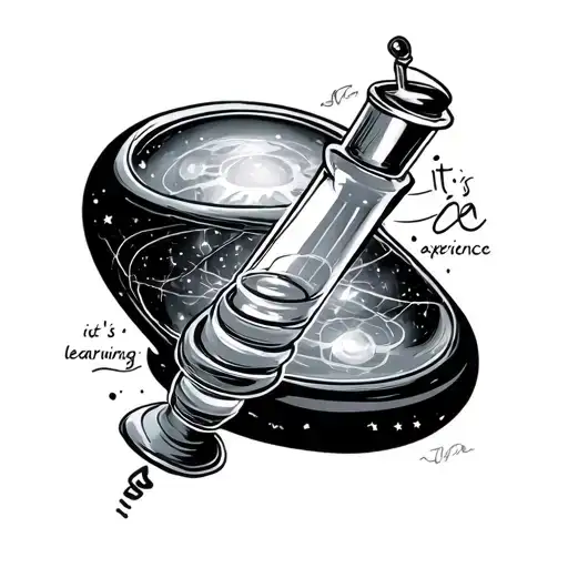 science themed with script it's a learning experience  tattoo design idea