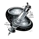 science themed with script it's a learning experience  tattoo design idea
