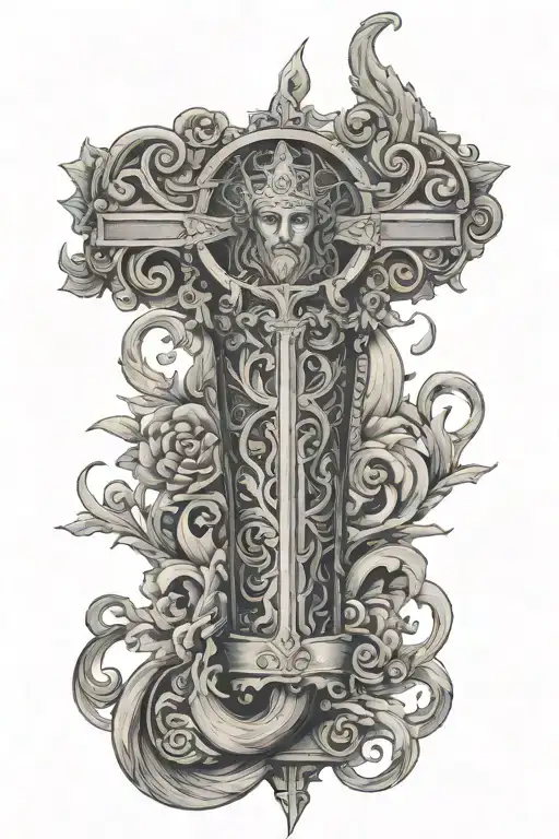 leg sleeve inspired by Psalms 23:4  tattoo design idea