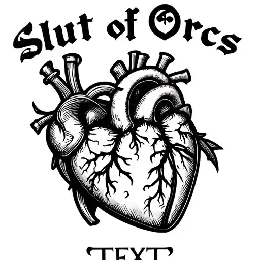 "Slut of Orcs" heart tattoo design idea