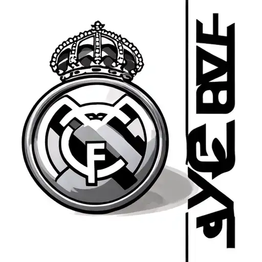 Real Madrid shield with a football ball tattoo design idea