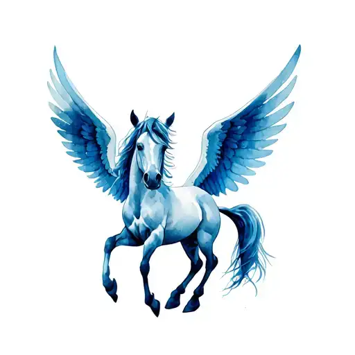 pegasus horse with wings tattoo design idea
