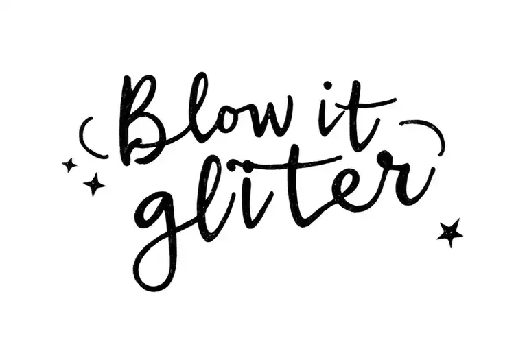 "Blow it into glitter" fairy dust travelling tattoo design idea