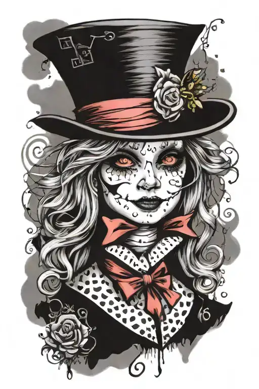 mad hatter voodoo doll tattoo design idea