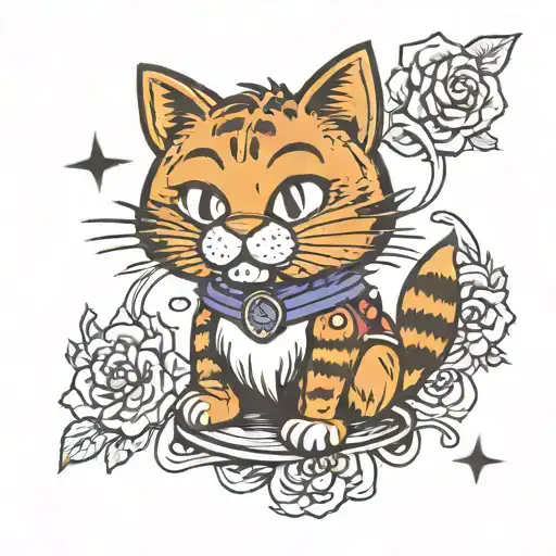 Garfield halloween tattoo design idea