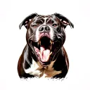 Angry Pitbull Growling tattoo design idea