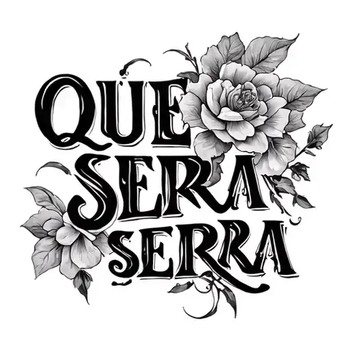 QUE SERA SERA LETTER TATOO IN GREEK FONT OR ANY ARTISTIC FONT tattoo design idea