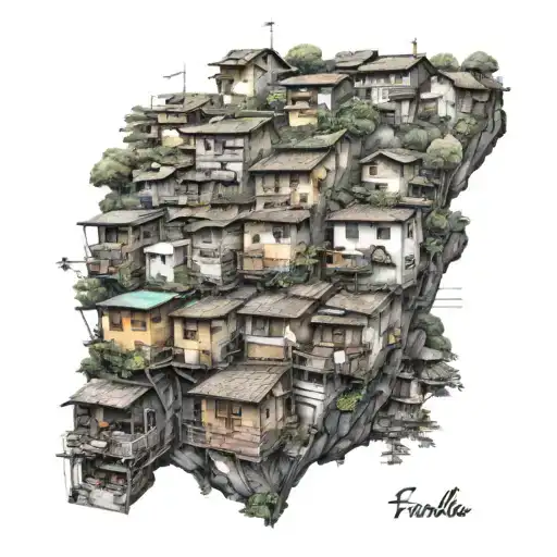 favela in brazil and zurich in switzerland tattoo design idea